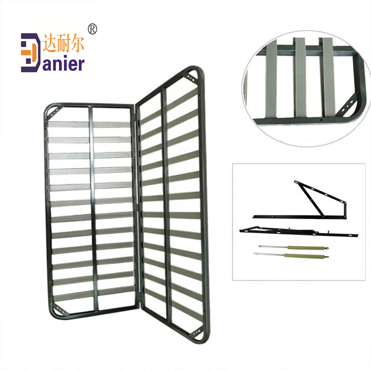 Factory supply metal folding bed frame with slats 